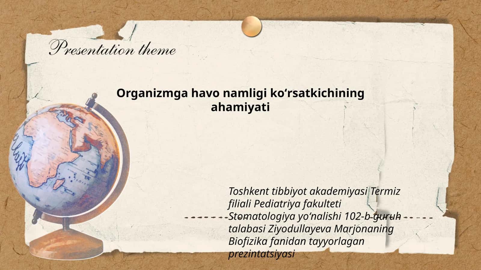 Biofizika fanidan tayyorlagan prezintatsiya 1