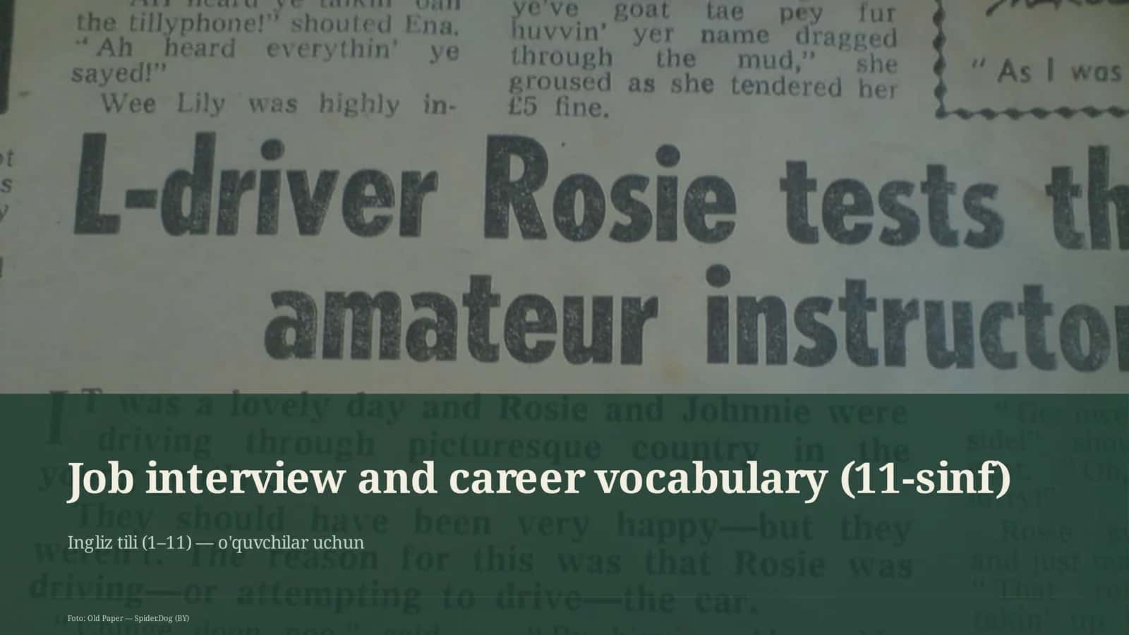 Job interview and career vocabulary (11-sinf) 1