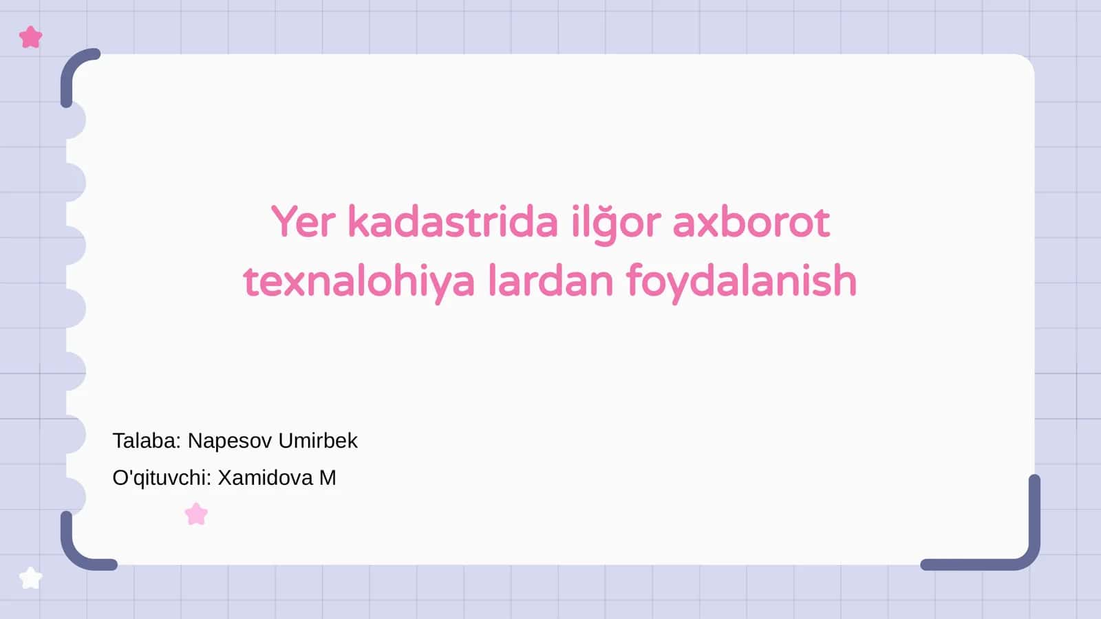Yer kadastri va axborot texnologiyalari 1