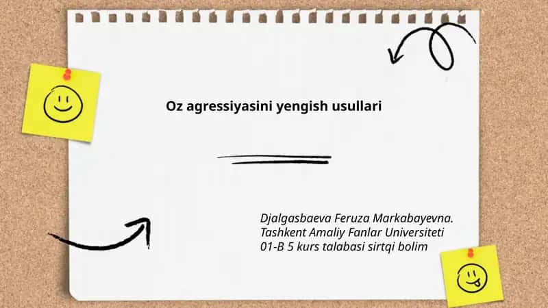 Oz agressiyasini yengish usullari 1
