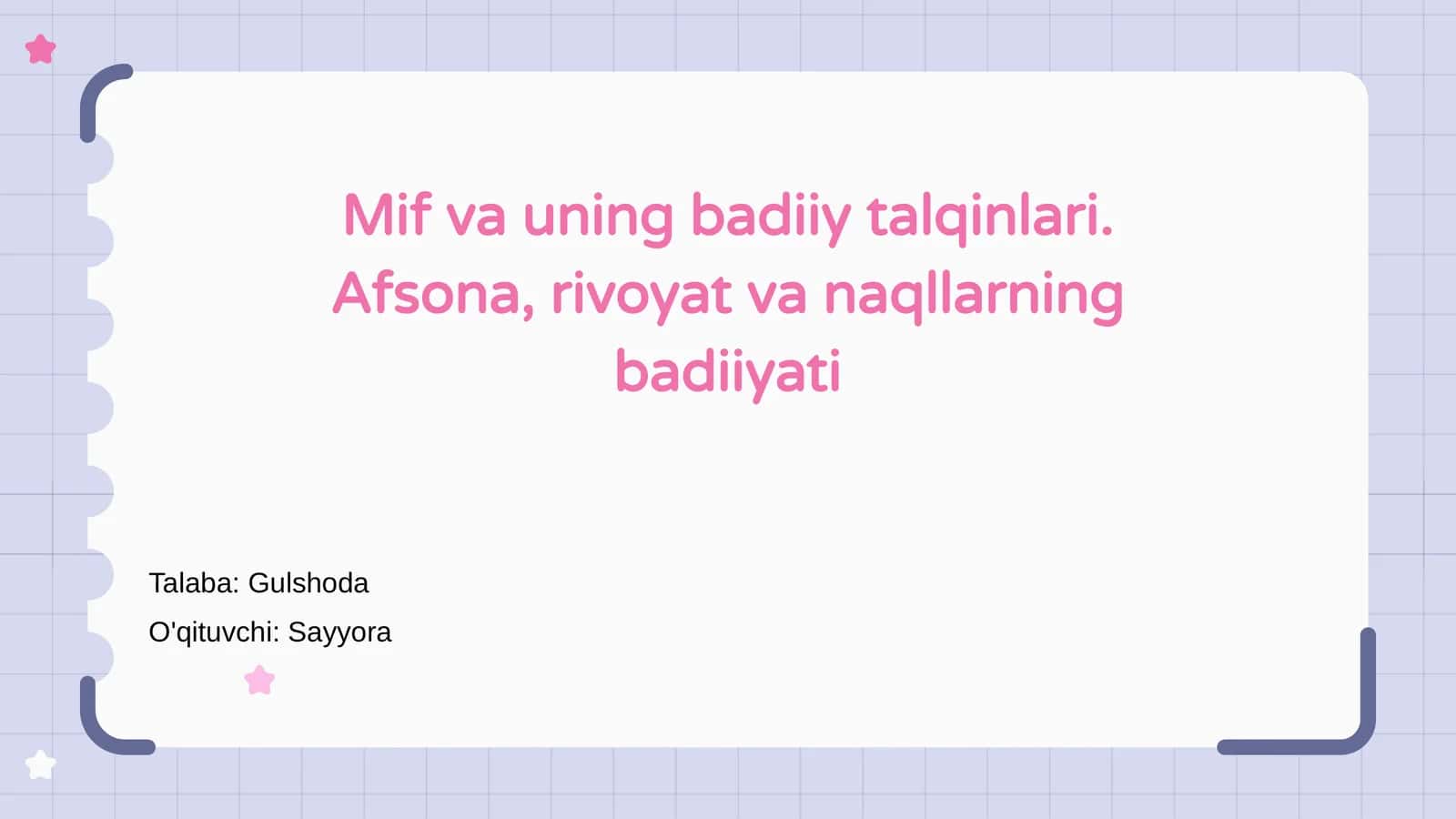Mif va uning badiiy talqinlari 1