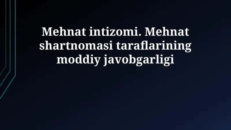 Mehnat intizomi 1