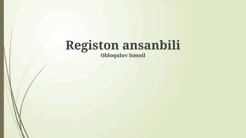 Registon ansanbili 1