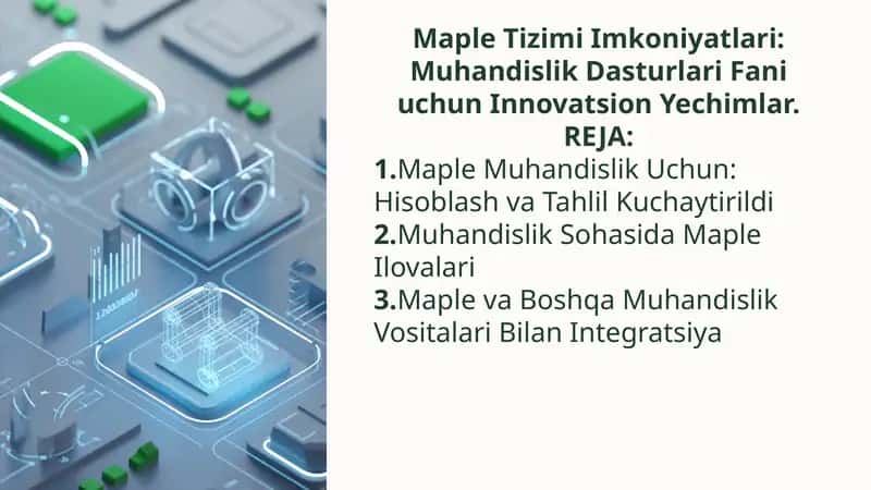 Maple Tizimi Imkoniyatlari: Muhandislik Dasturlari Fani uchun Innovatsion Yechimlar 1