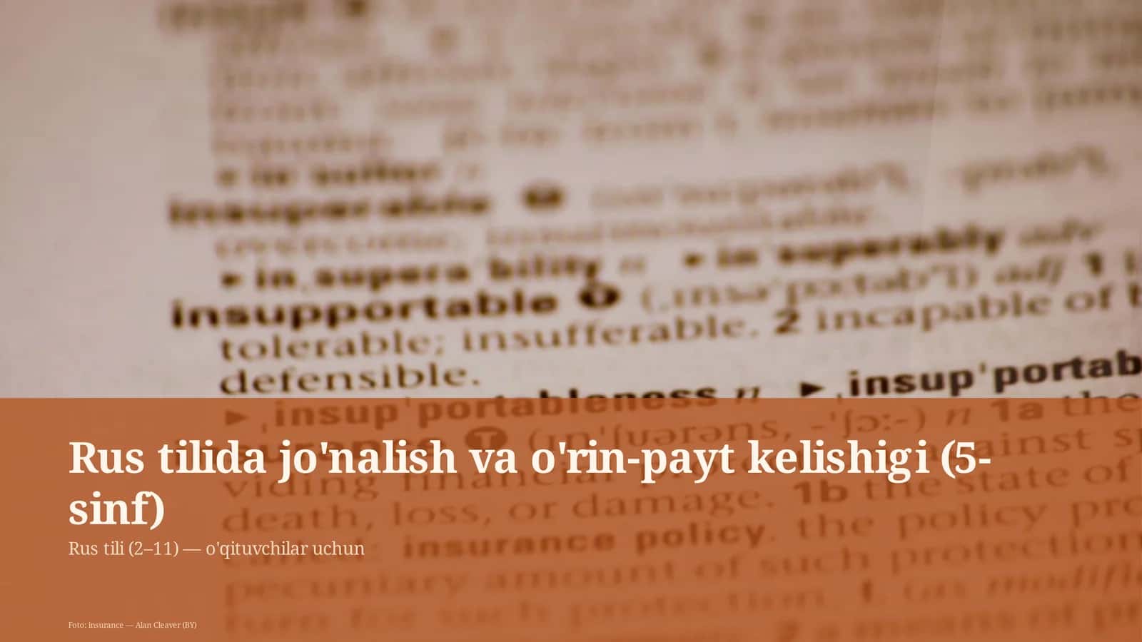 Rus tilida jo'nalish va o'rin-payt kelishigi (5-sinf) 1