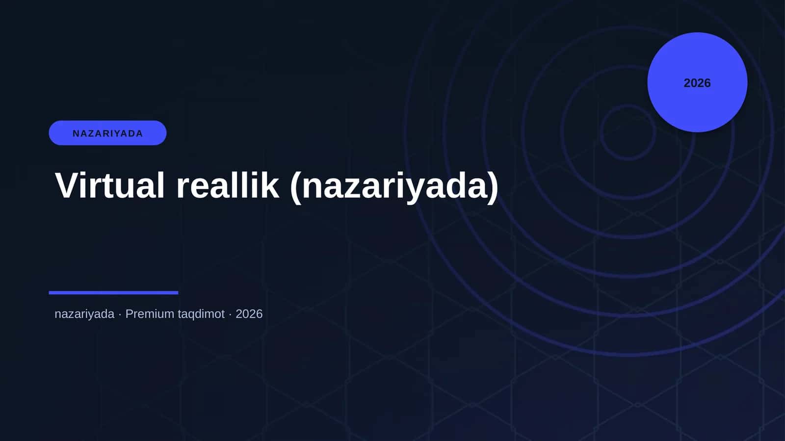 Virtual reallik (nazariyada) 1