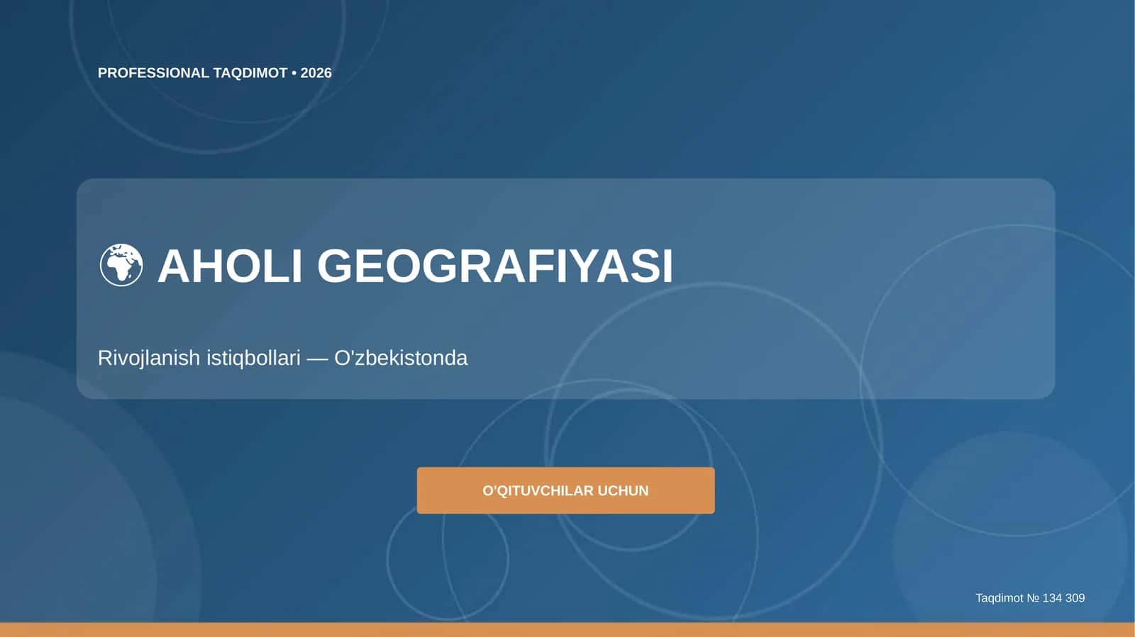 Aholi Geografiyasi taqdimoti 1