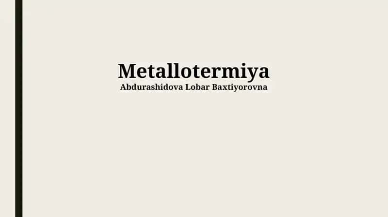 Metallotermiya 1