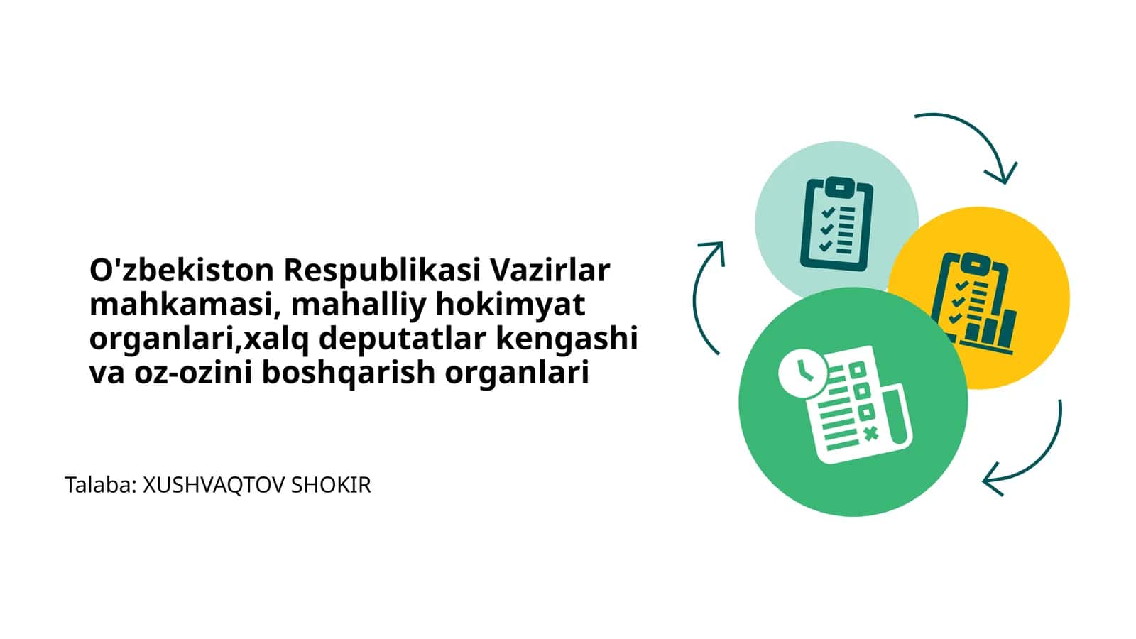 O'zbekiston Respublikasi Vazirlar mahkamasi, mahalliy hokimyat organlari,xalq deputatlar kengashi va oz-ozini boshqarish organlari 1
