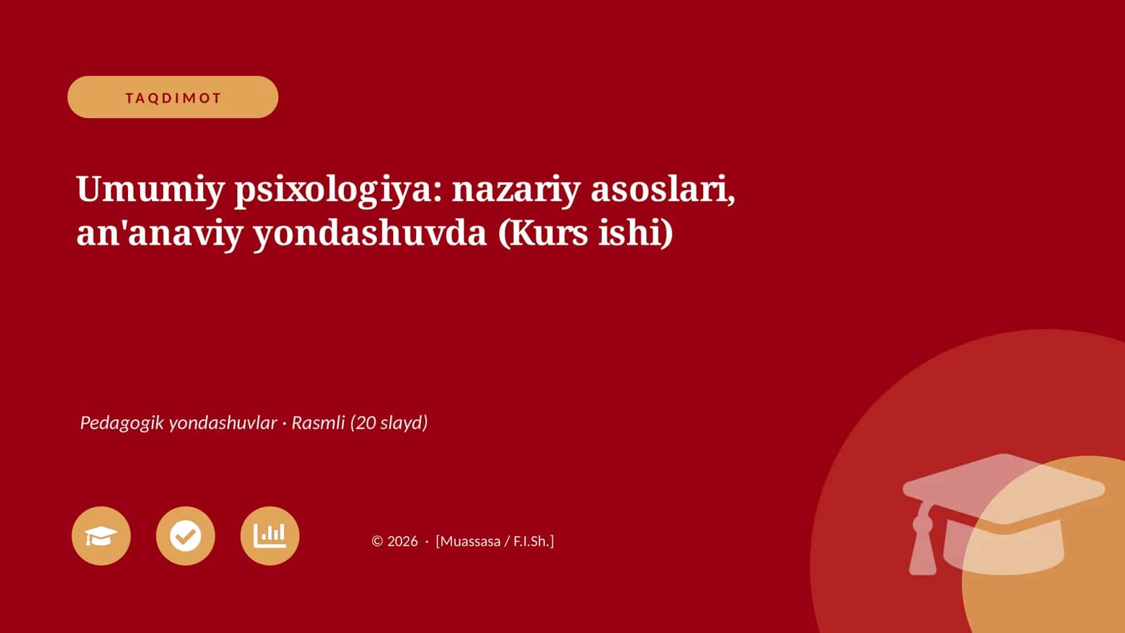 Umumiy psixologiya: nazariy asoslari, an'anaviy yondashuvda (Kurs ishi) 1