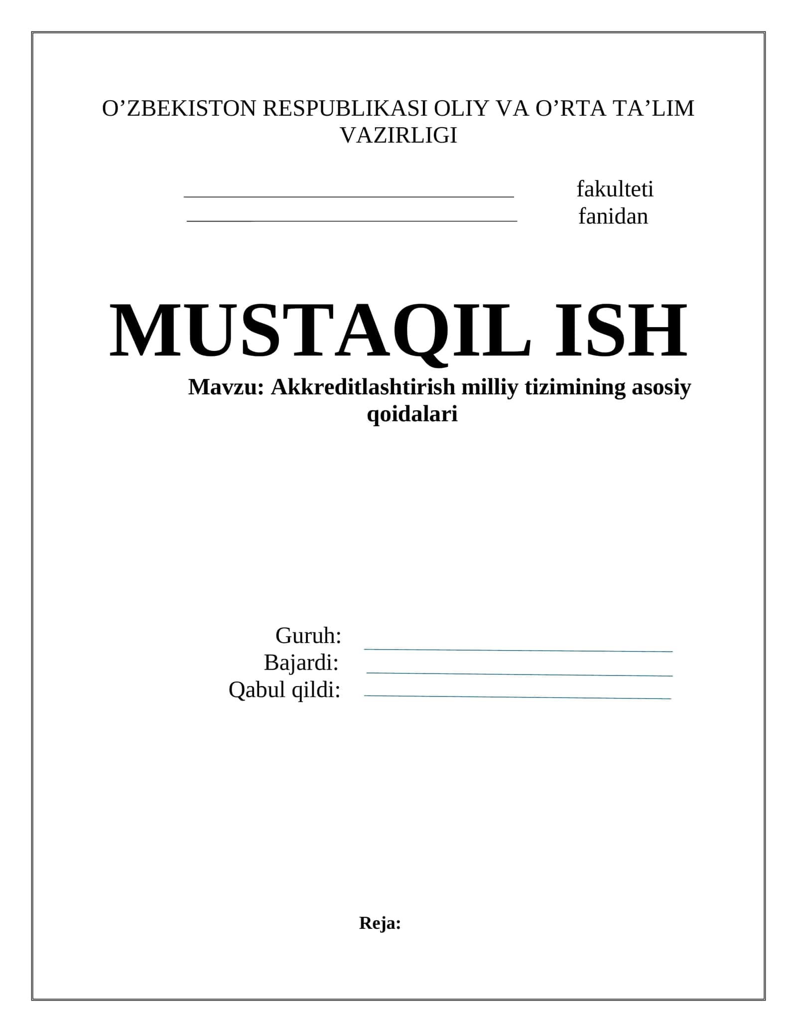 Аkkrеditlаshtirish milliy tizimining аsоsiy qоidаlаri 1
