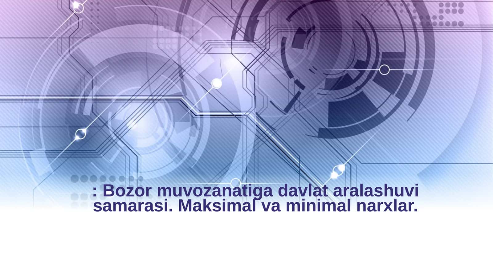 Bozor muvozanati 1
