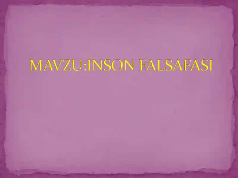 Insonning Tabiati va Mahiyati 1