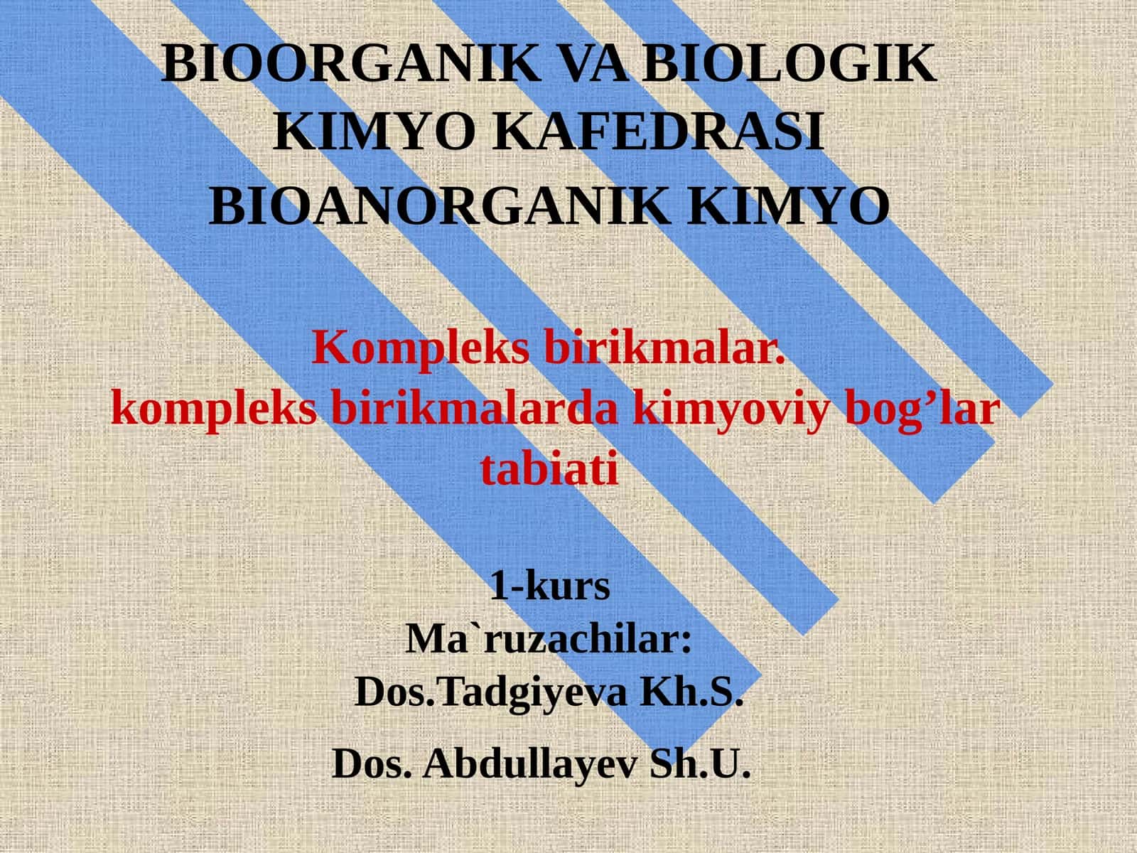 BIOANORGANIK KIMYO 1