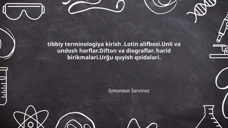 Tibbiy terminologiyaga kirish: taʼrif va ahamiyati 1