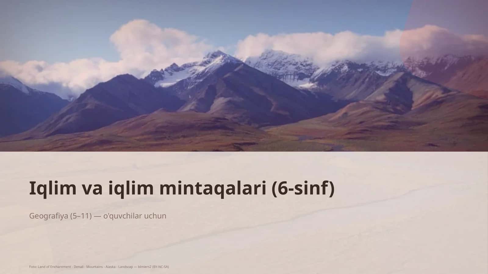 Iqlim va iqlim mintaqalari (6-sinf) 1