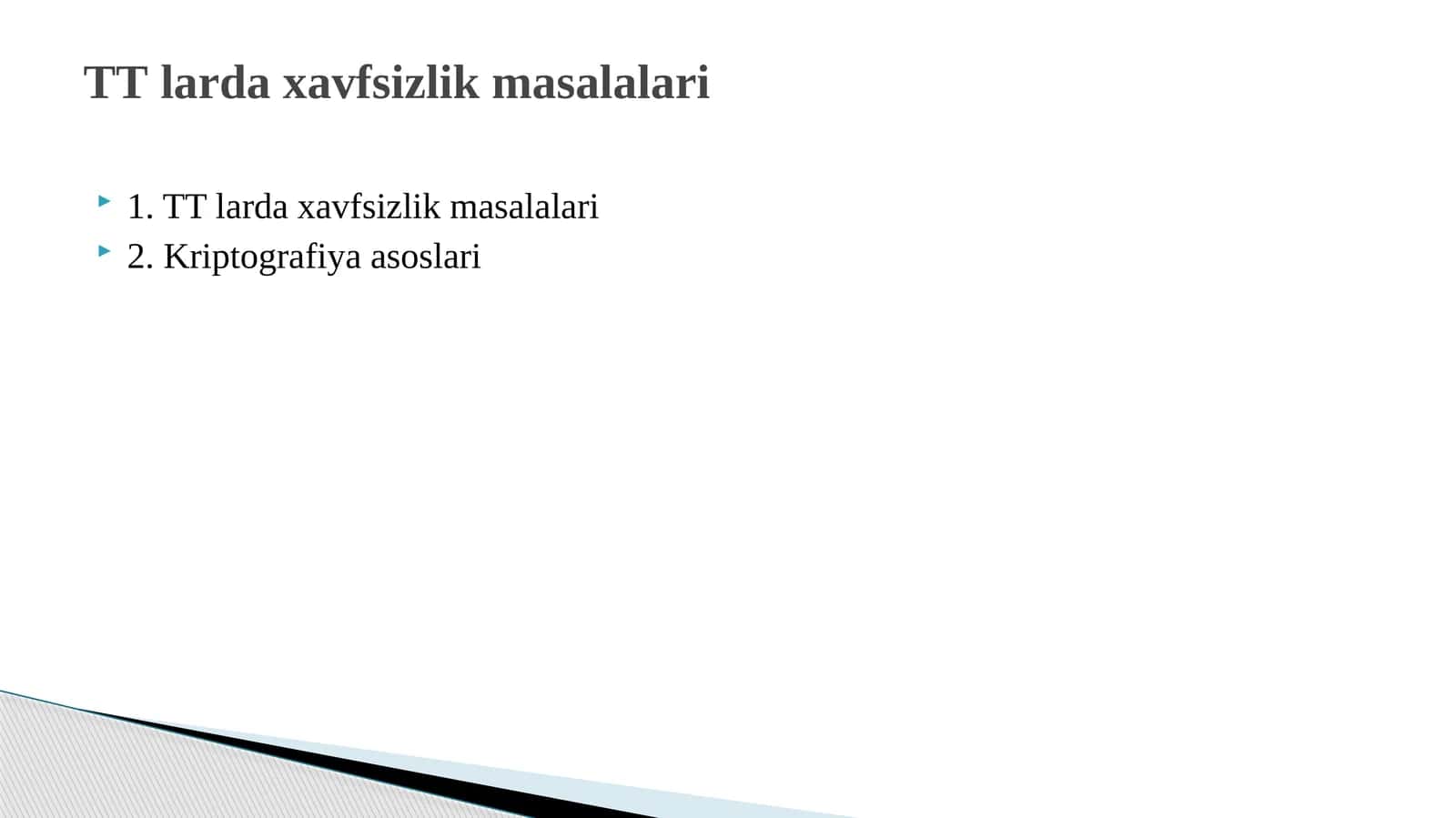 TTlarda xavfsizlik masalalari 1