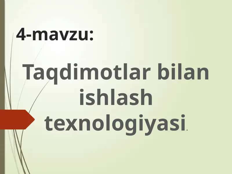 Taqdimotlarbilanishlashtexnologiyasi 1