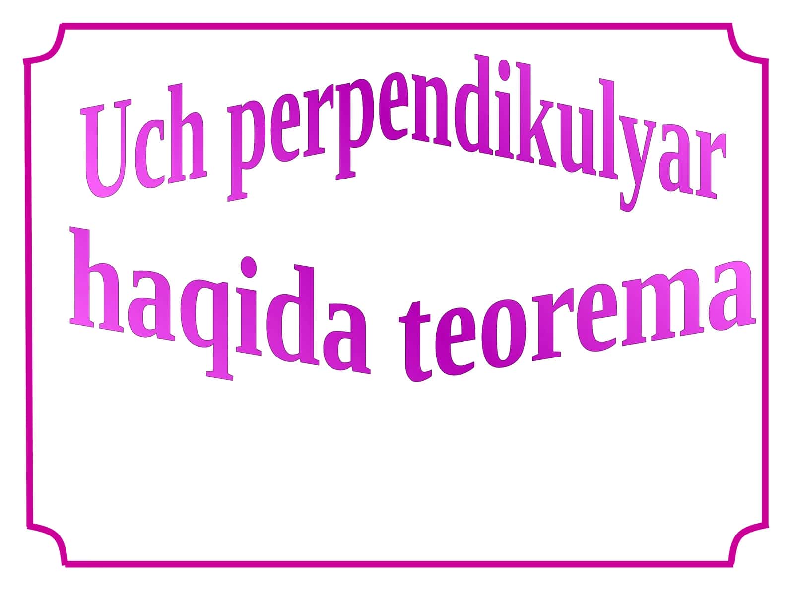 Uch perpendikulyar haqida teorema 1