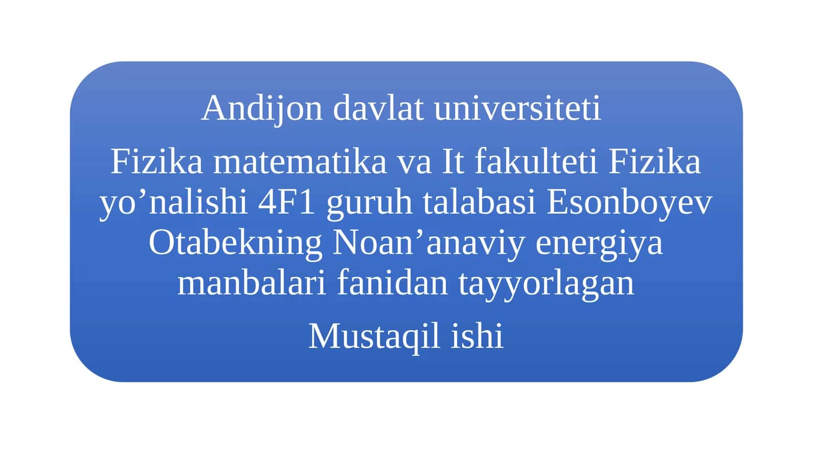 SUV ENERGIYASINI SAQLASH TURI VA SHAKLI 1