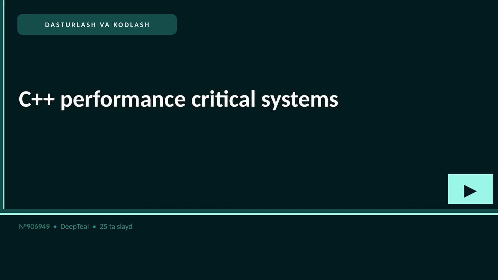 C++ performance critical systems 1