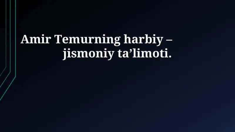 Amir Temurning harbiy ta'limoti 1