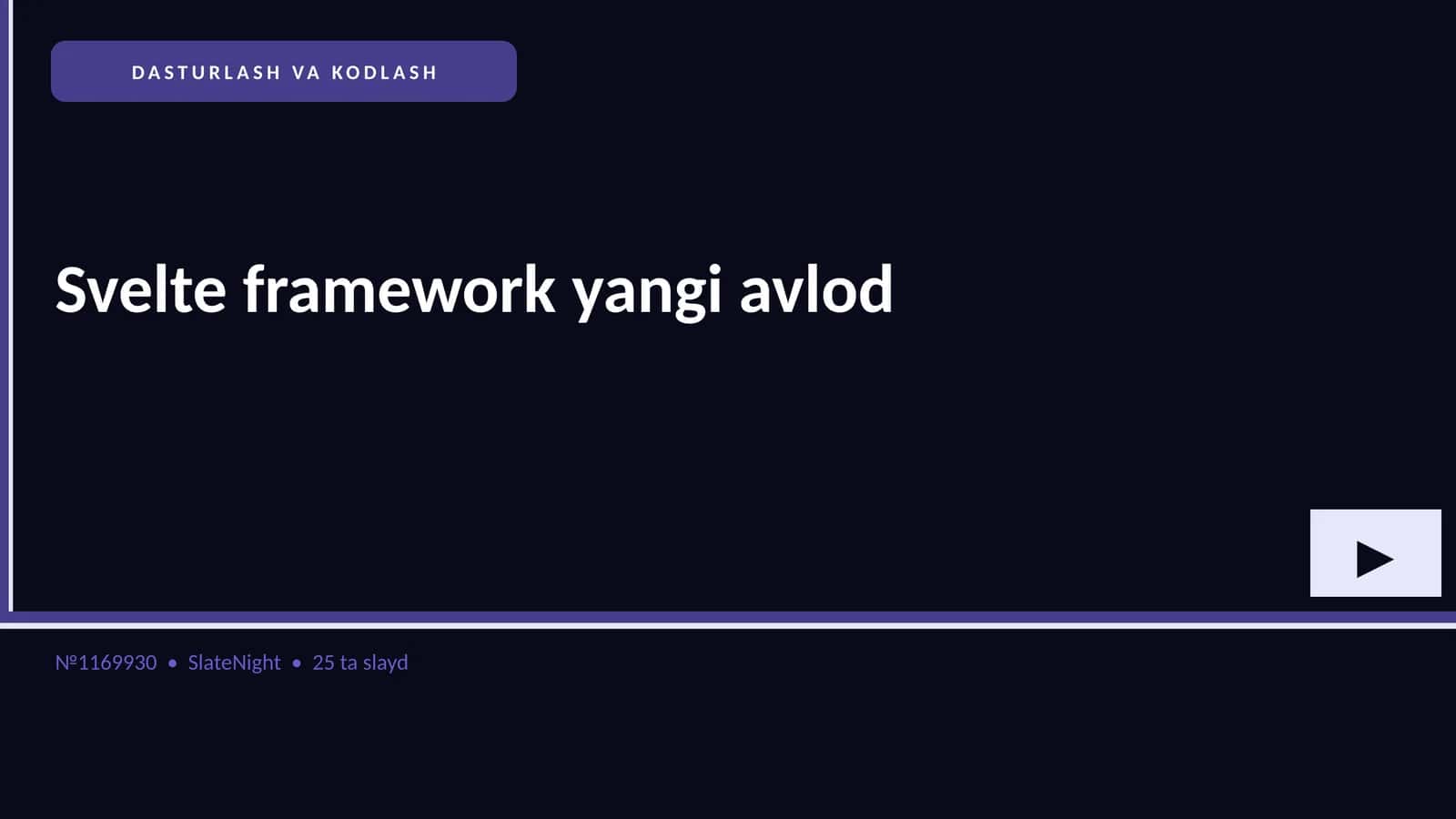 Svelte framework yangi avlod 1