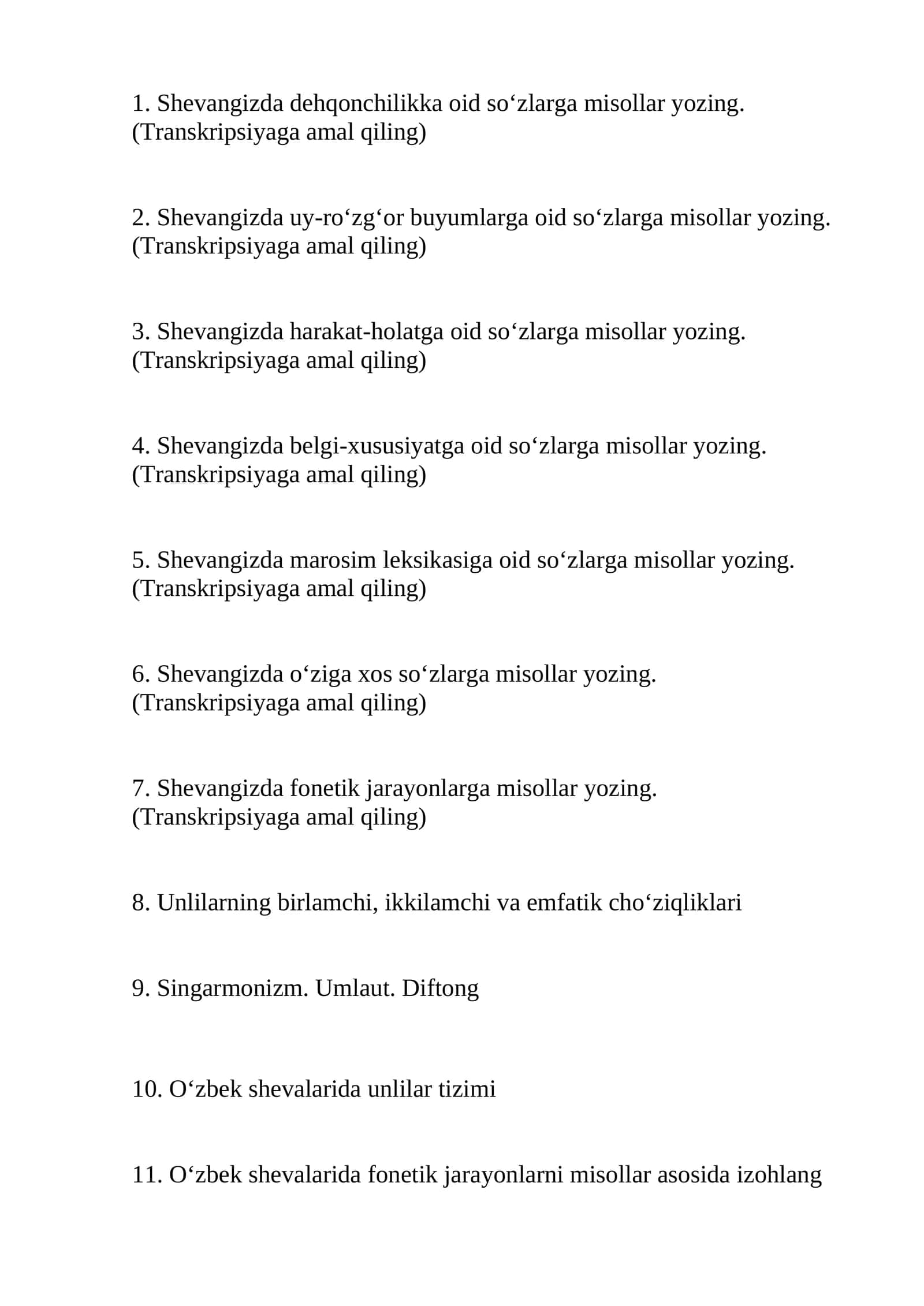 Dialektologiya savollar 1