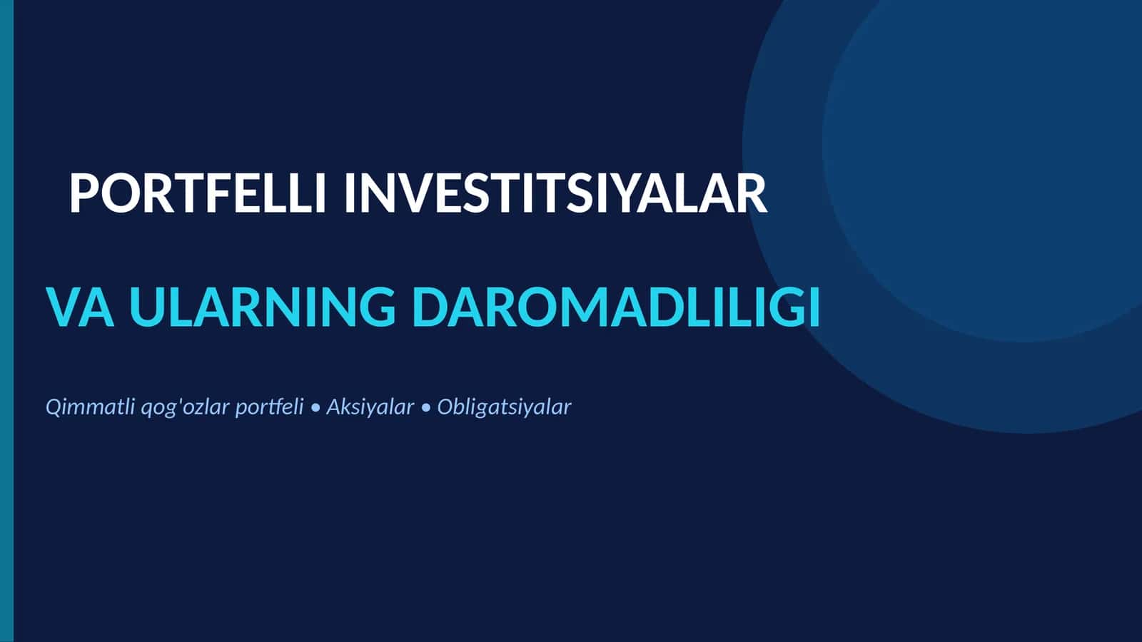 PORTFELLI INVESTITSIYALAR 1