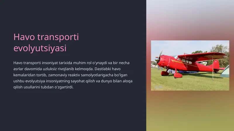 Havo transporti evolyutsiyasi 1