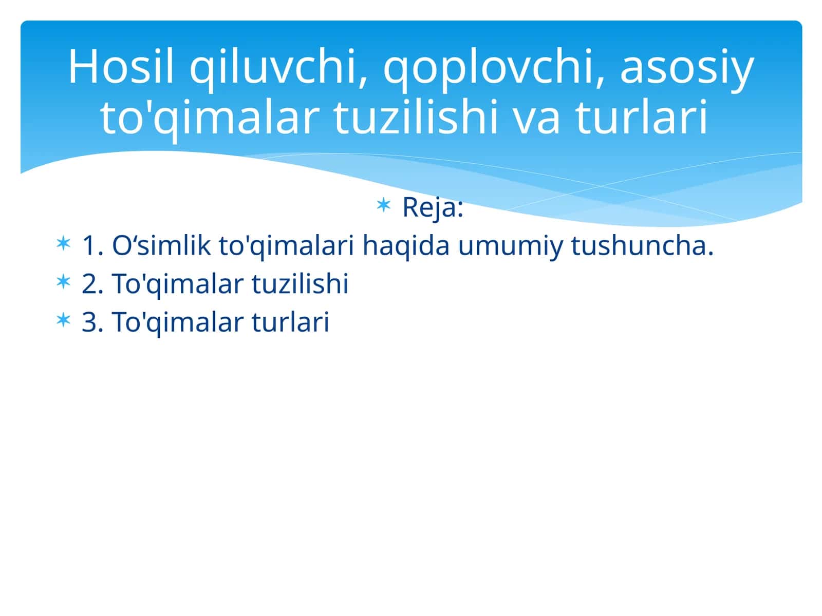 O'simlik To'qimalari Tuzilishi 1