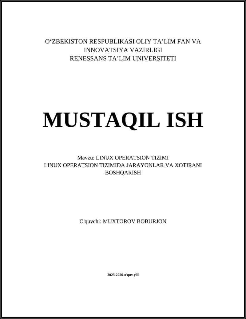LINUX OPERATSION TIZIMI 1