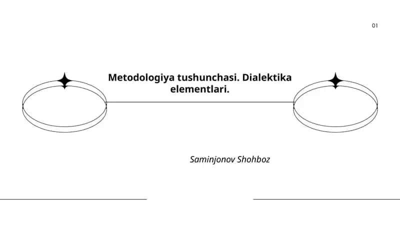 Metodologiya tushunchasi. Dialektika elementlari 1