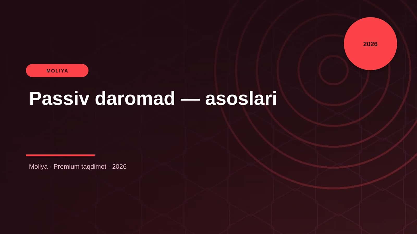 Passiv daromad — asoslari 1
