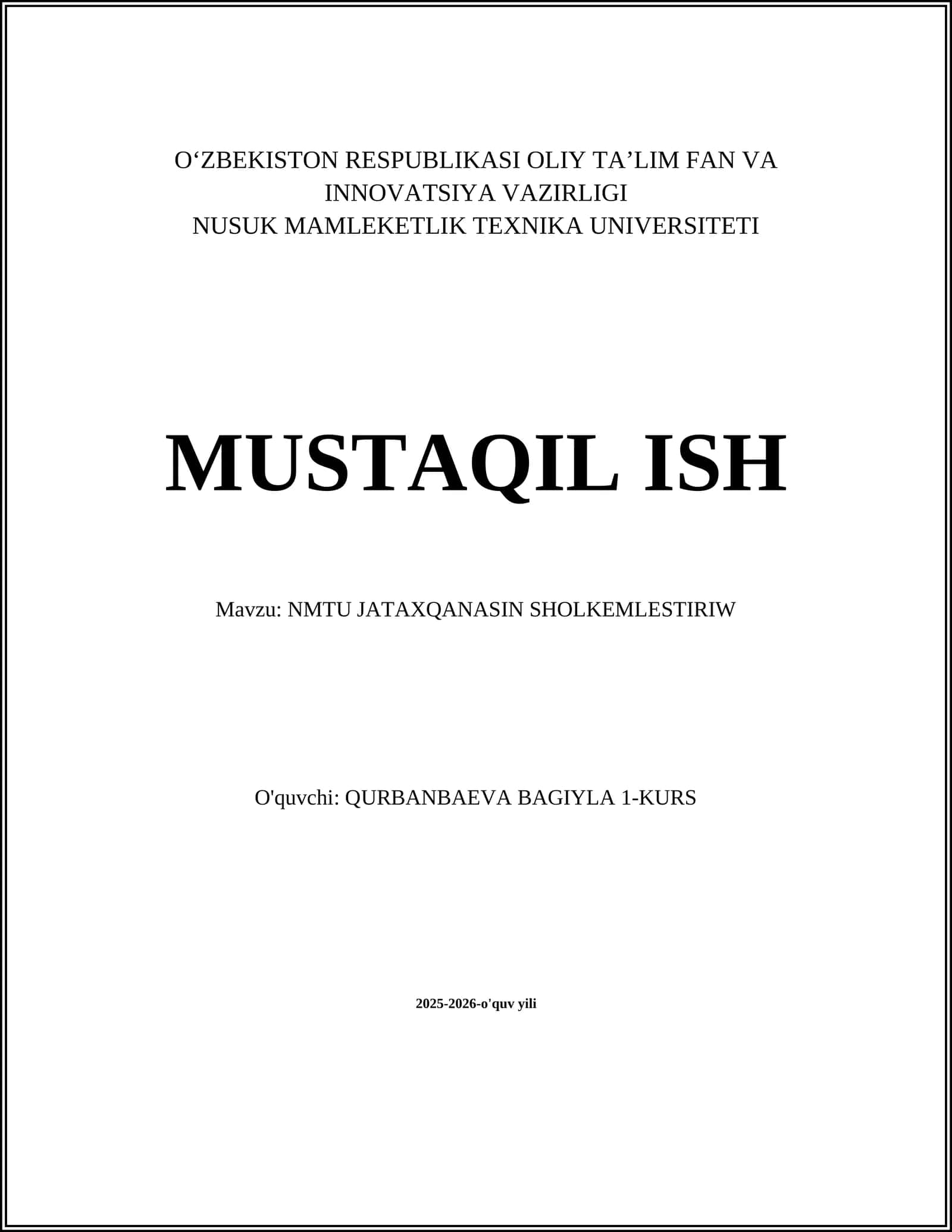 NMTU JATAXQANASIN SHOLKEMLESTIRIW 1