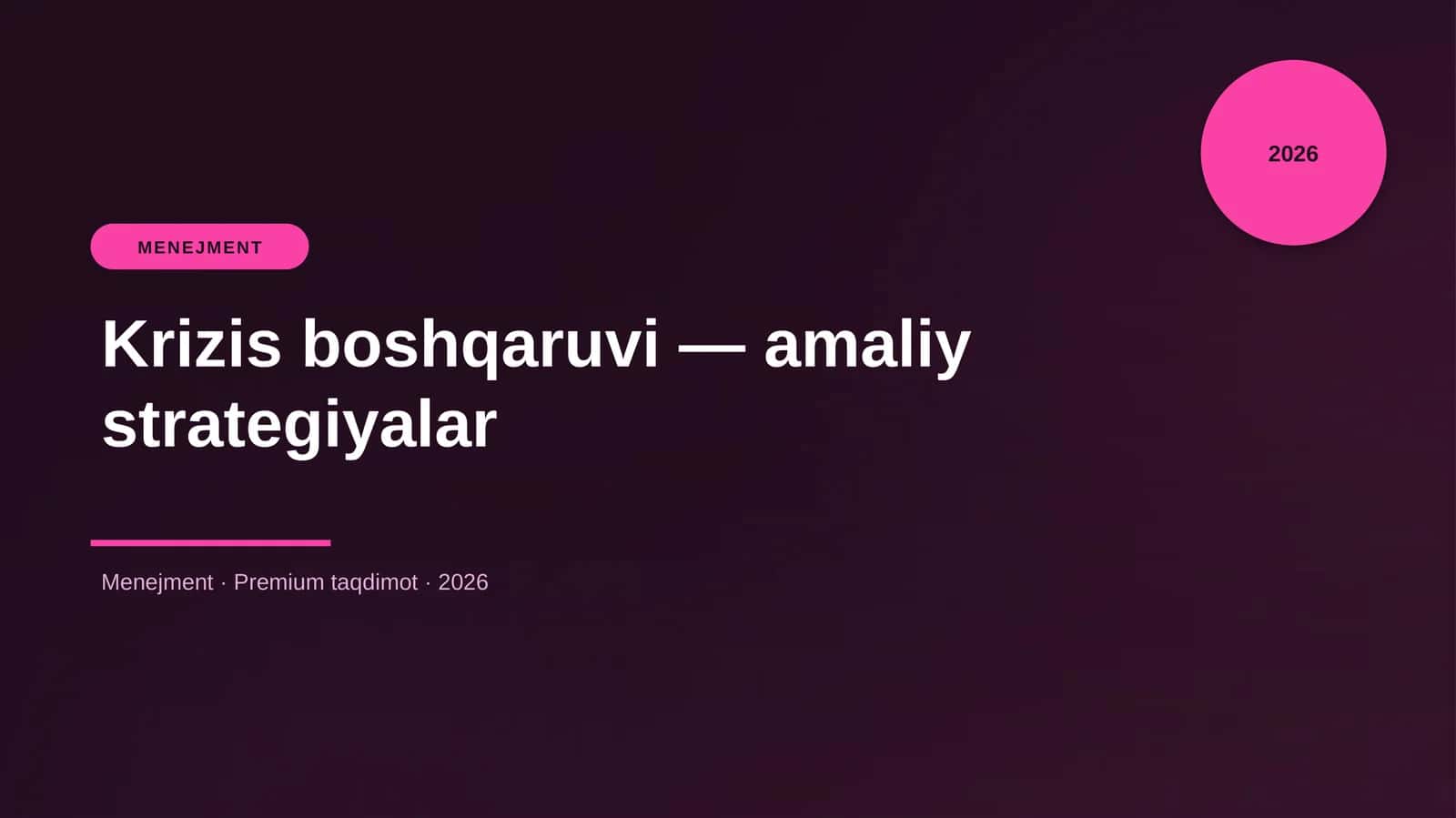 Krizis boshqaruvi — amaliy strategiyalar 1