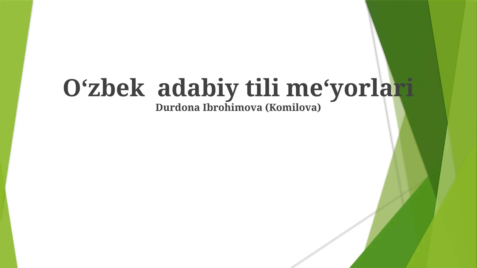 O‘zbek adabiy tili me‘yorlari 1