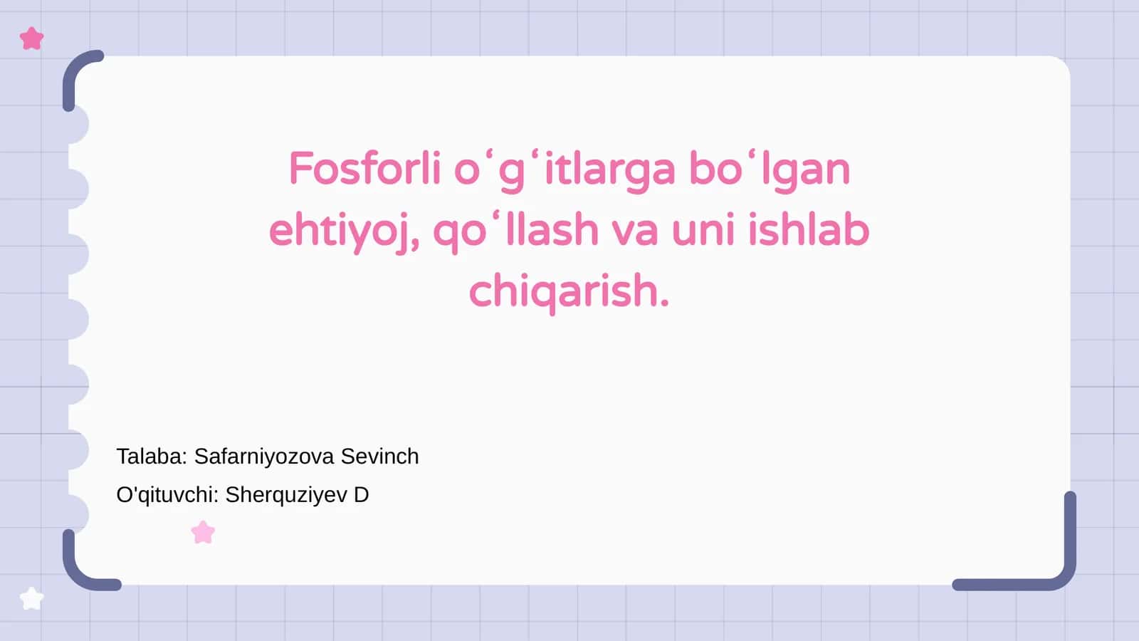 Fosfor oʻgʻitlarga boʻlgan ehtiyoj 1