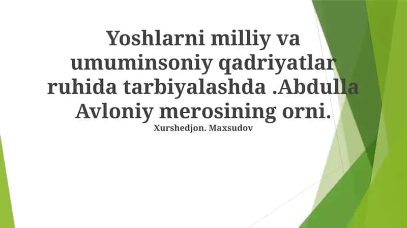 Abdullah Avloniyning Asosiy Asarlari 1