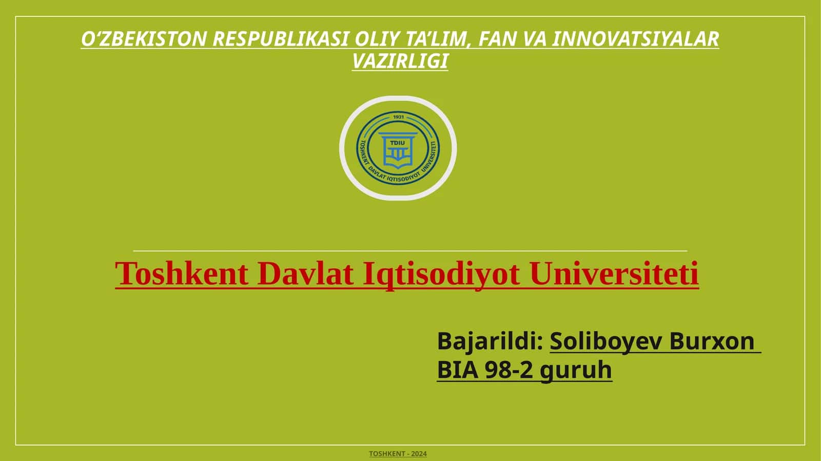 Tijoratbankini tashkiliy tu'zilishi va maqsadlari 1