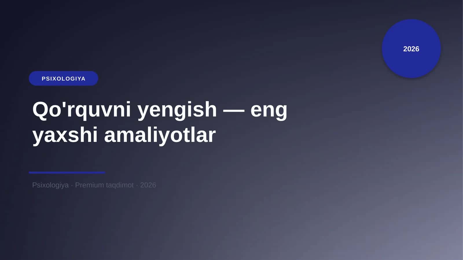 Qo'rquvni yengish — eng yaxshi amaliyotlar 1