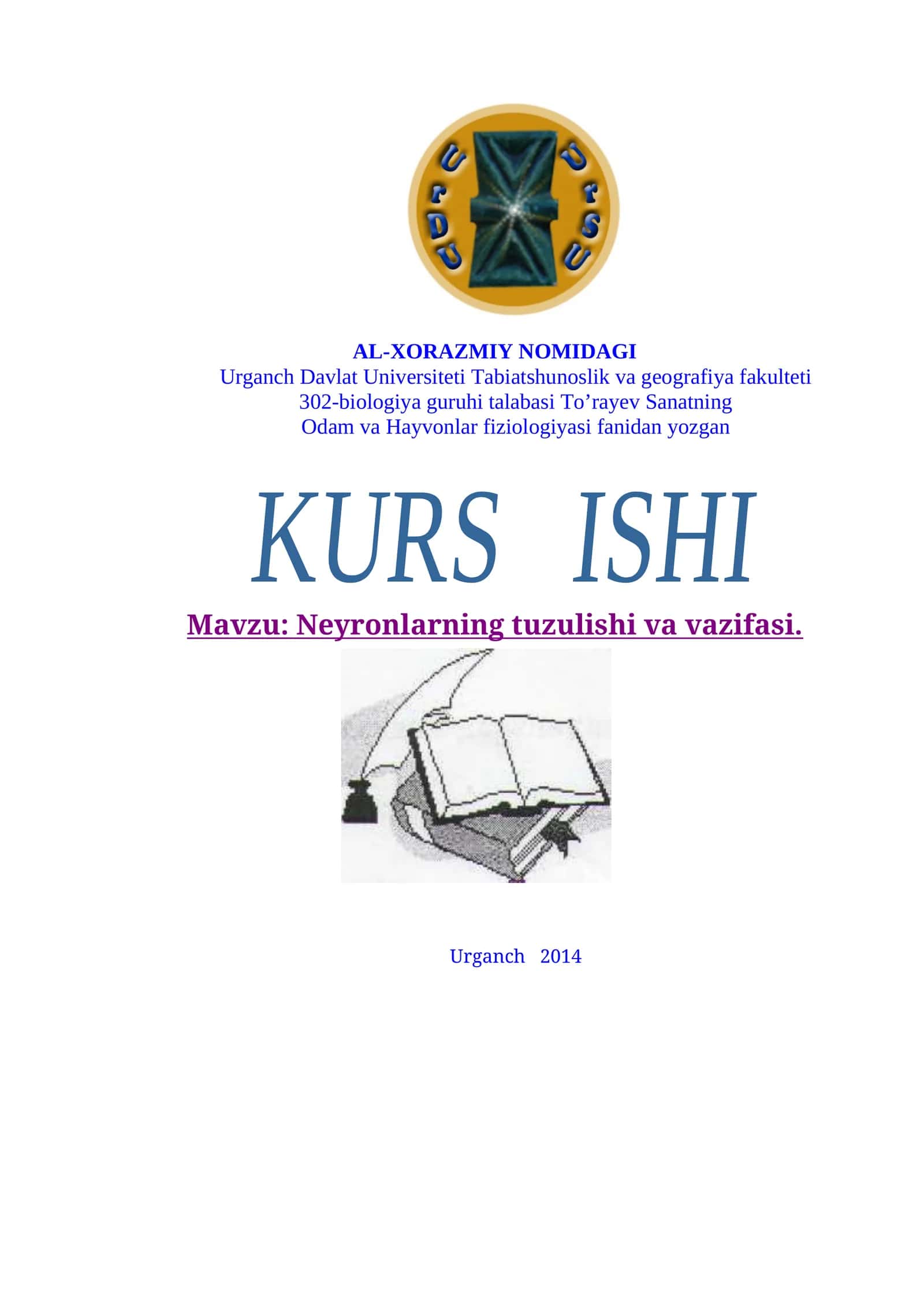 Neyronlarning tuzulishi va vazifasi 1