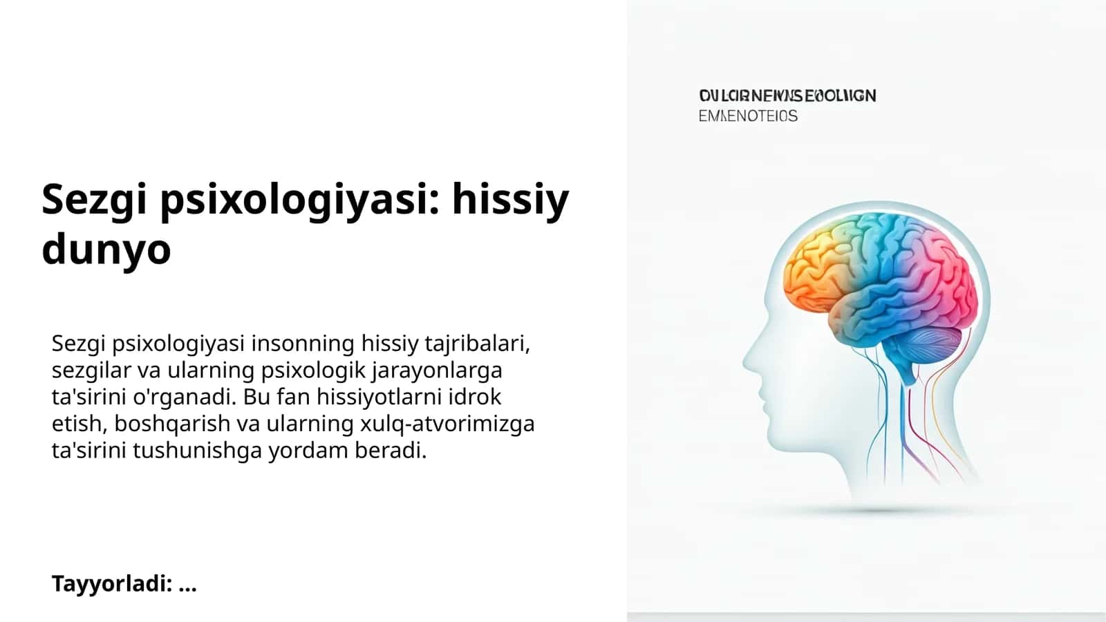Sezgi psixologiyasi: hissiy dunyo 1
