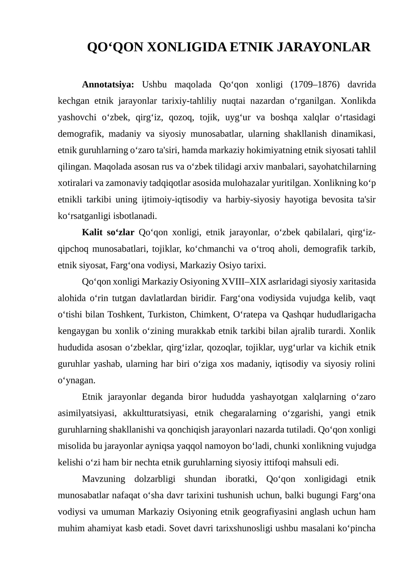 QO‘QON XONLIGIDA ETNIK JARAYONLAR 1