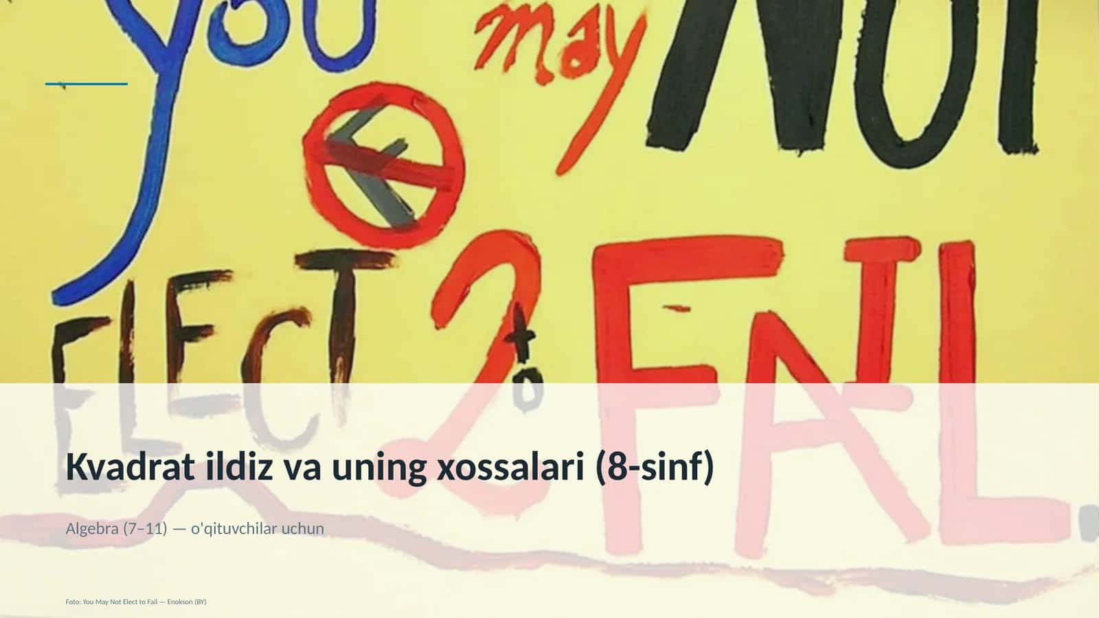 Kvadrat ildiz va uning xossalari (8-sinf) 1