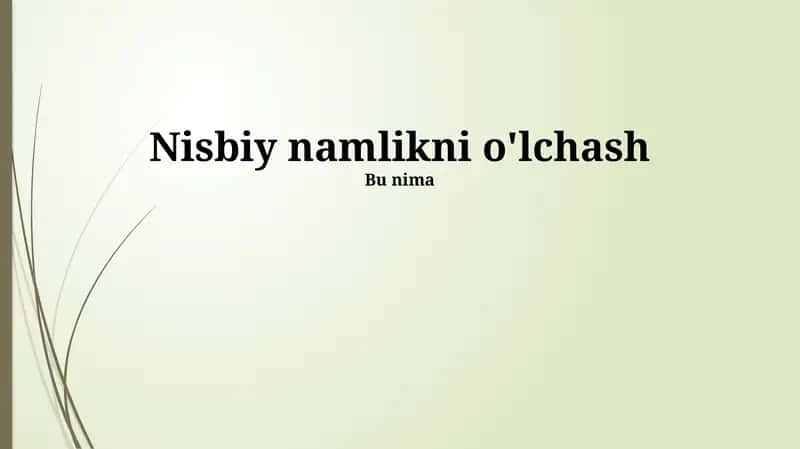 Nisbiy Namlikni O'lchash 1