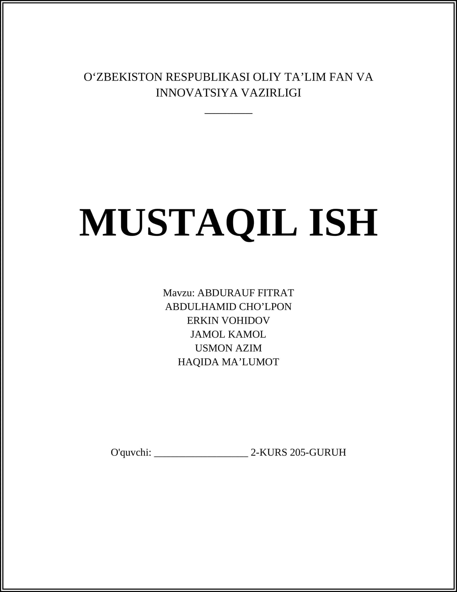 ABDURAUF FITRAT MAKTABLARIDA O‘QITUVCHILAR UCHUN DA’VAT 1