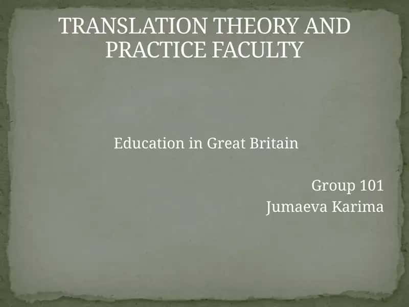 TRANSLATION THEORY AND PRACTICE FACULTY 1
