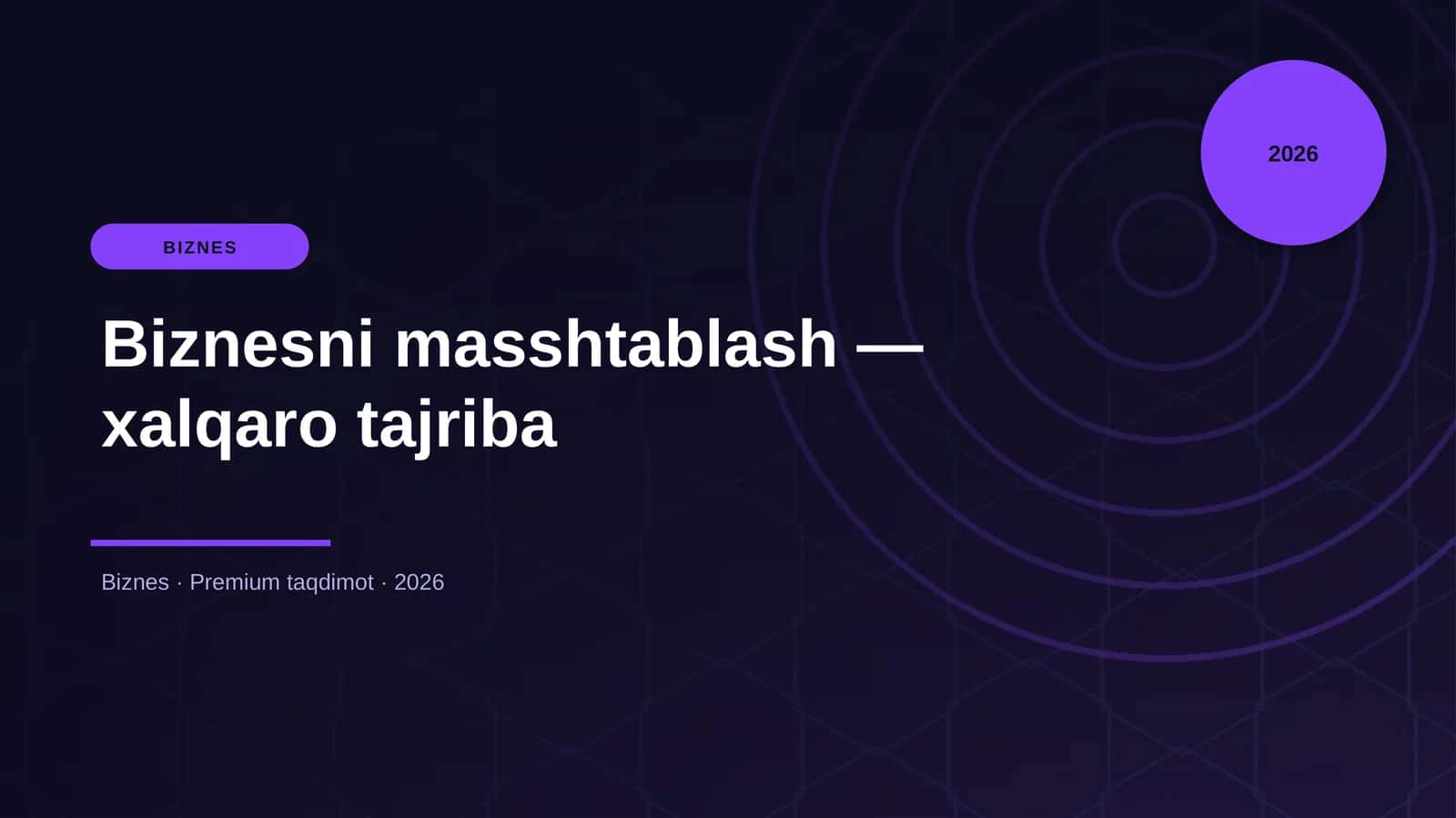 Biznesni masshtablash — xalqaro tajriba 1