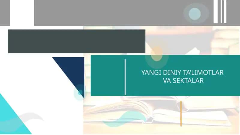 YANGI DINIY TA’LIMOTLAR 1